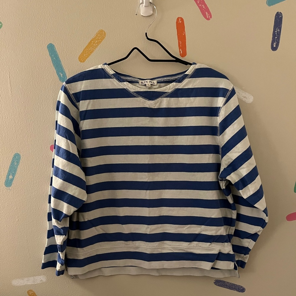ALEX MILL | Breton stripe tee French blue